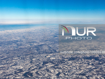 An Arial view on Zagros mountains in Iraq, January 5, 2024 (