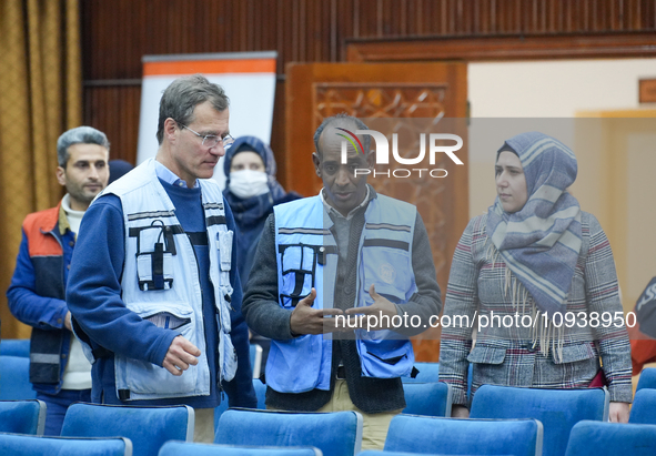 A Delegation From The United Nations High Commissioner For Refugees (UNHCR), The World Health Organization (WHO), And UN Representatives For...