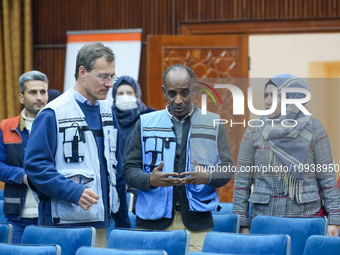 A Delegation From The United Nations High Commissioner For Refugees (UNHCR), The World Health Organization (WHO), And UN Representatives For...