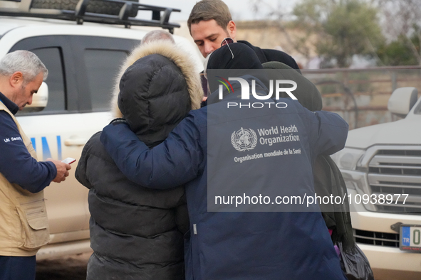 A Delegation From The United Nations High Commissioner For Refugees (UNHCR), The World Health Organization (WHO), And UN Representatives For...