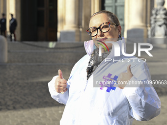 Carolyn Smith is attending the photocall for ''World Cancer Day'' at Wedekin Palace in Rome, Italy, on January 30, 2024. (