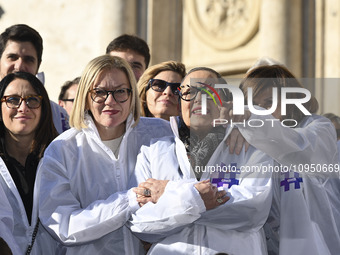 Carolyn Smith is attending the photocall for ''World Cancer Day'' at Wedekin Palace in Rome, Italy, on January 30, 2024. (