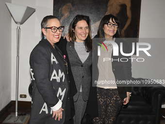 Carolyn Smith, Alessandra Locatelli, and Anna Maria Mancuso are attending the photocall for ''World Cancer Day'' at Wedekin Palace in Rome,...