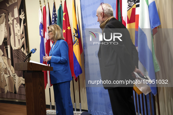 Ms. Sigrid Kaag, Senior Humanitarian and Reconstruction Coordinator for Gaza speaks to the press at the United Nations Headquarters on Janua...