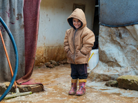 After A Year Since The Earthquake, Camps In The City Of Jindires , on January 31, 2024, Find Themselves Immersed In Mud And Clay Due To Heav...