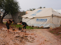 After A Year Since The Earthquake, Camps In The City Of Jindires , on January 31, 2024, Find Themselves Immersed In Mud And Clay Due To Heav...