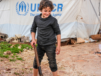 After A Year Since The Earthquake, Camps In The City Of Jindires , on January 31, 2024, Find Themselves Immersed In Mud And Clay Due To Heav...