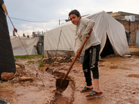 After A Year Since The Earthquake, Camps In The City Of Jindires , on January 31, 2024, Find Themselves Immersed In Mud And Clay Due To Heav...