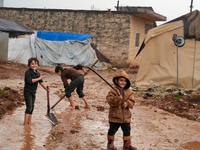 After A Year Since The Earthquake, Camps In The City Of Jindires , on January 31, 2024, Find Themselves Immersed In Mud And Clay Due To Heav...