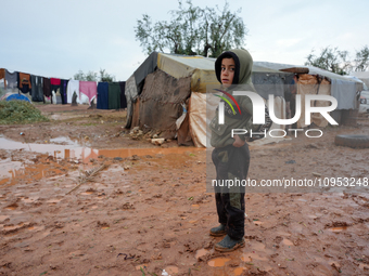 After A Year Since The Earthquake, Camps In The City Of Jindires , on January 31, 2024, Find Themselves Immersed In Mud And Clay Due To Heav...