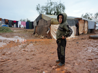 After A Year Since The Earthquake, Camps In The City Of Jindires , on January 31, 2024, Find Themselves Immersed In Mud And Clay Due To Heav...