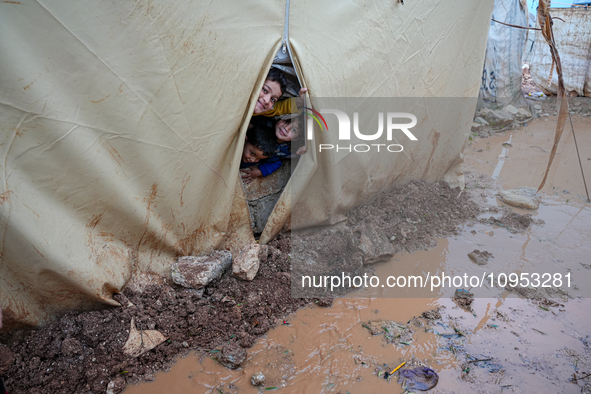 After A Year Since The Earthquake, Camps In The City Of Jindires , on January 31, 2024, Find Themselves Immersed In Mud And Clay Due To Heav...