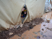 After A Year Since The Earthquake, Camps In The City Of Jindires , on January 31, 2024, Find Themselves Immersed In Mud And Clay Due To Heav...