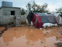 After A Year Since The Earthquake, Camps In The City Of Jindires , on January 31, 2024, Find Themselves Immersed In Mud And Clay Due To Heav...