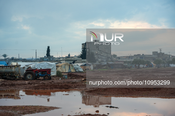 After A Year Since The Earthquake, Camps In The City Of Jindires , on January 31, 2024, Find Themselves Immersed In Mud And Clay Due To Heav...