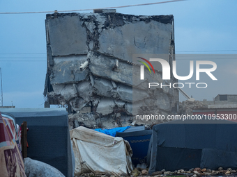 After A Year Since The Earthquake, Camps In The City Of Jindires , on January 31, 2024, Find Themselves Immersed In Mud And Clay Due To Heav...