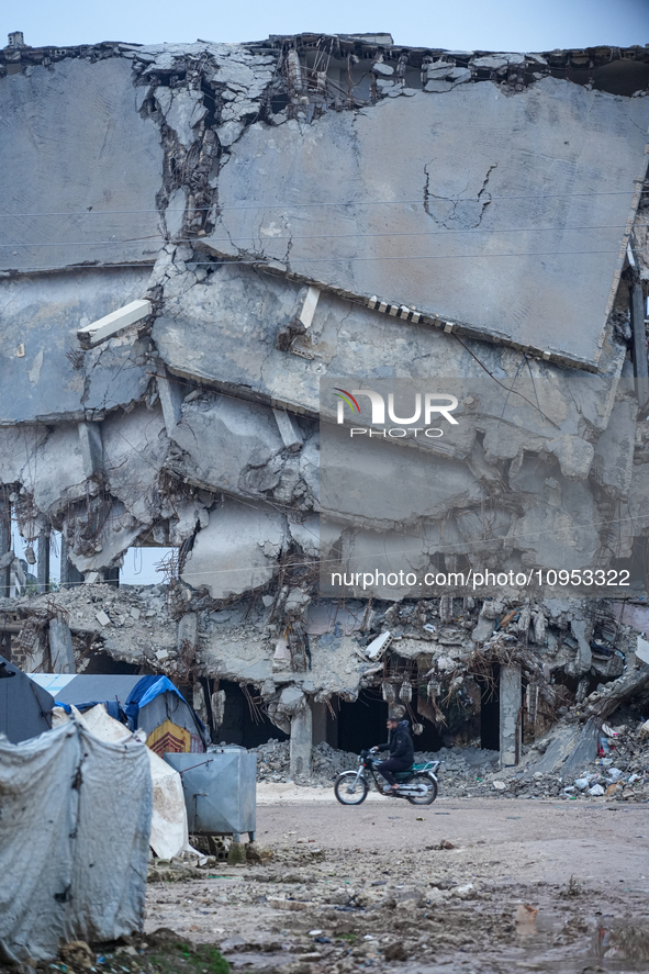 After A Year Since The Earthquake, Camps In The City Of Jindires , on January 31, 2024, Find Themselves Immersed In Mud And Clay Due To Heav...