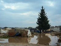 After A Year Since The Earthquake, Camps In The City Of Jindires , on January 31, 2024, Find Themselves Immersed In Mud And Clay Due To Heav...