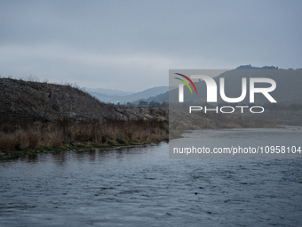 The Rialb reservoir in the province of Lleida is experiencing the effects of drought in La Noguera, Spain, on February 2, 2024. Catalonia is...