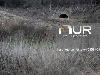 The Rialb reservoir in the province of Lleida is experiencing the effects of drought in La Noguera, Spain, on February 2, 2024. Catalonia is...