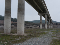 The Rialb reservoir in the province of Lleida is experiencing the effects of drought in La Noguera, Spain, on February 2, 2024. Catalonia is...