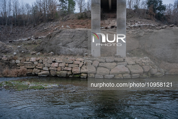 The Rialb reservoir in the province of Lleida is experiencing the effects of drought in La Noguera, Spain, on February 2, 2024. Catalonia is...