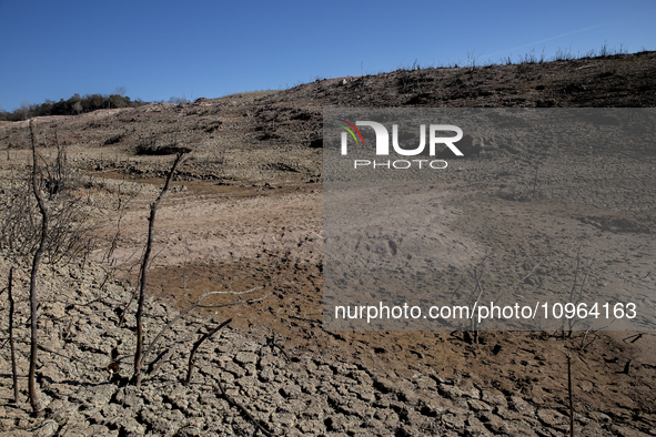 Hundreds of people are visiting the old town of Sant Roma de Sau, where normally the water of the Sau reservoir would almost completely cove...