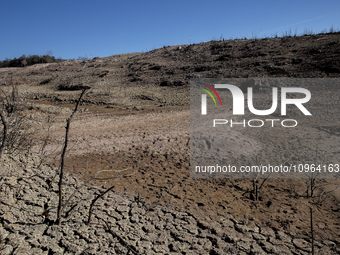 Hundreds of people are visiting the old town of Sant Roma de Sau, where normally the water of the Sau reservoir would almost completely cove...