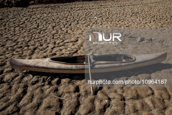 Hundreds of people are visiting the old town of Sant Roma de Sau, where normally the water of the Sau reservoir would almost completely cove...