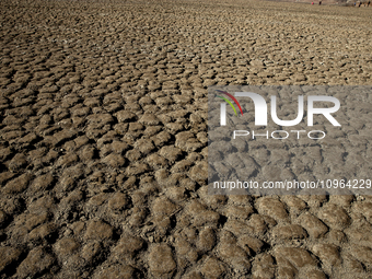 Hundreds of people are visiting the old town of Sant Roma de Sau, where normally the water of the Sau reservoir would almost completely cove...