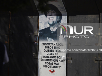 Members of various animal rights, welfare, and anti-speciesist groups are demonstrating outside the Plaza Mexico in Mexico City, expressing...