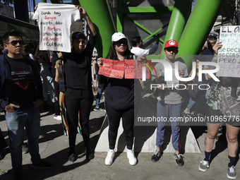 Members of various animal welfare and anti-speciesist groups are demonstrating outside the Plaza Mexico in Mexico City, rejecting the return...