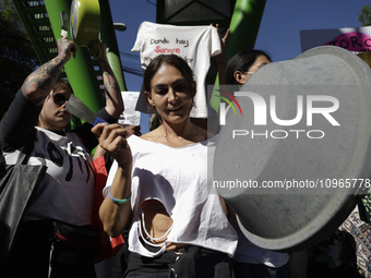 Members of various animal welfare and anti-speciesist groups are demonstrating outside the Plaza Mexico in Mexico City, rejecting the return...