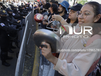 Members of various animal welfare and anti-speciesist groups are demonstrating outside the Plaza Mexico in Mexico City, rejecting the return...