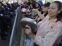 Members of various animal welfare and anti-speciesist groups are demonstrating outside the Plaza Mexico in Mexico City, rejecting the return...