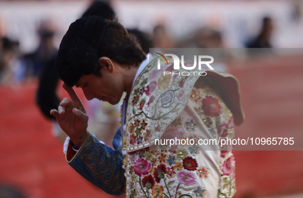 Sebastian Castella, a French bullfighter, is preparing for a bullfight inside the Plaza Mexico in Mexico City, as members of various animal...