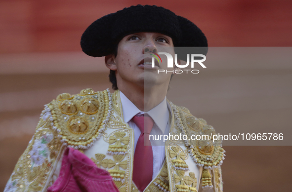 Isaac Fonseca, a bullfighter, is participating in a bullfight inside the Plaza Mexico in Mexico City, as members of various animal rights, w...