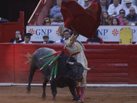 Isaac Fonseca, a bullfighter, is participating in a bullfight at the Plaza Mexico in Mexico City, as members of various animal rights, welfa...