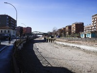 A general view shows the dryness and drought of the Navigli in Milan, Italy, on February 6, 2024. (