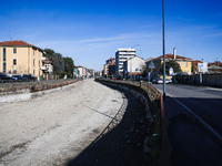 A general view shows the dryness and drought of the Navigli in Milan, Italy, on February 6, 2024. (