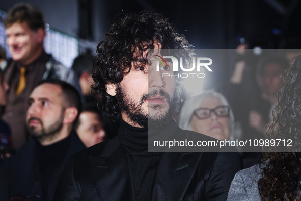 Yacine Adli is attending the gala evening for the Amici dei Bambini tournament at Galleria Lampo in Milan, Italy, on February 7, 2024. 