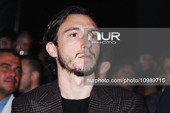 Matteo Darmian is attending the gala evening for the Amici dei Bambini tournament at Galleria Lampo in Milan, Italy, on February 7, 2024. 