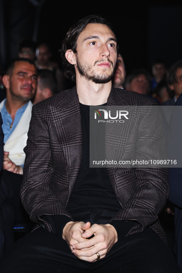 Matteo Darmian is attending the gala evening for the Amici dei Bambini tournament at Galleria Lampo in Milan, Italy, on February 7, 2024. 