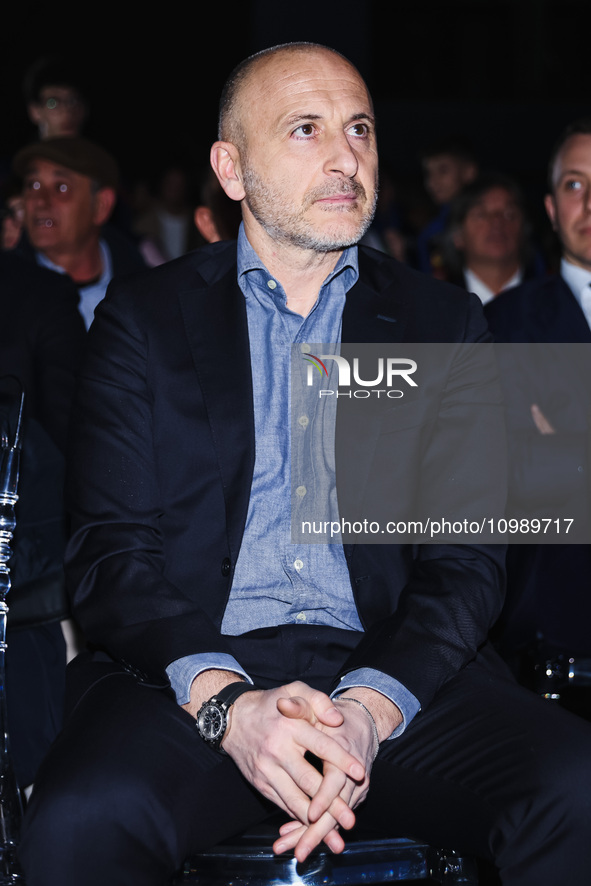 Piero Ausilio is attending the gala evening for the Amici dei Bambini tournament at Galleria Lampo in Milan, Italy, on February 7, 2024. 