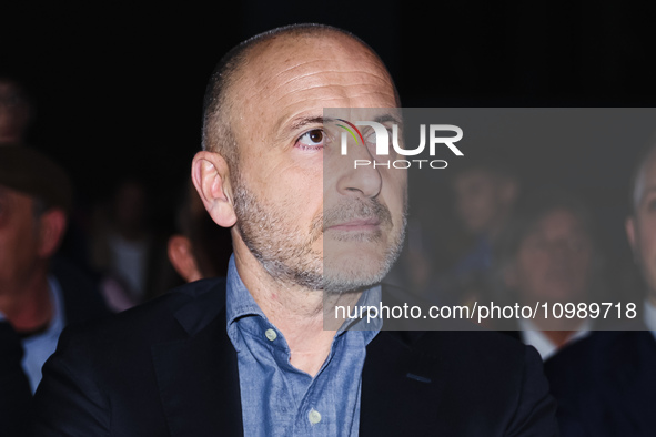 Piero Ausilio is attending the gala evening for the Amici dei Bambini tournament at Galleria Lampo in Milan, Italy, on February 7, 2024. 