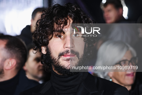 Yacine Adli is attending the gala evening for the Amici dei Bambini tournament at Galleria Lampo in Milan, Italy, on February 7, 2024. 