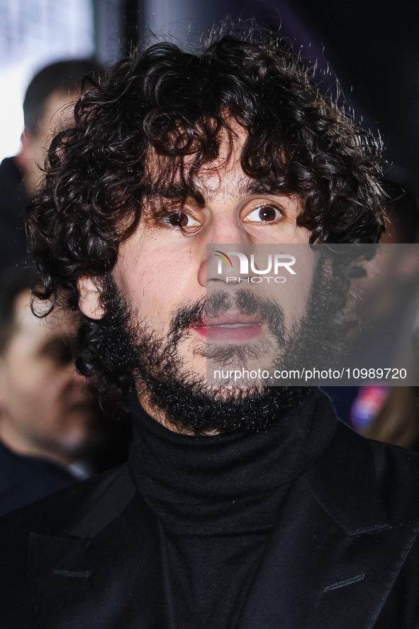 Yacine Adli is attending the gala evening for the Amici dei Bambini tournament at Galleria Lampo in Milan, Italy, on February 7, 2024. 