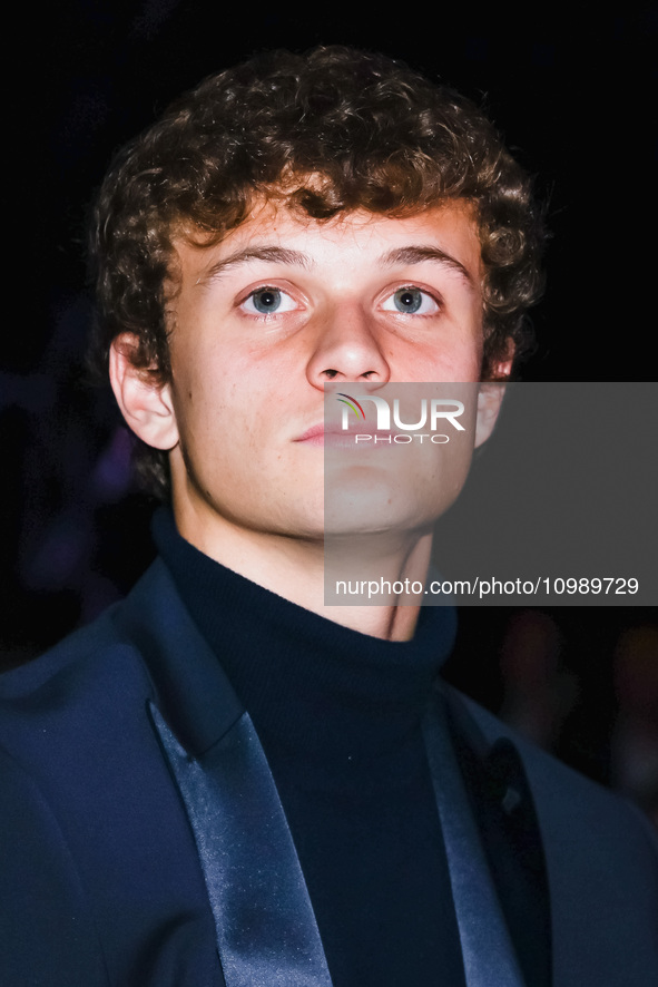 Giorgio Scalvini is attending the gala evening for the Amici dei Bambini tournament at Galleria Lampo in Milan, Italy, on February 7, 2024. 