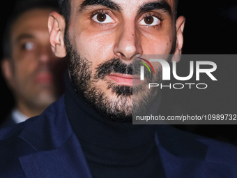 Davide Zappacosta is attending the gala evening for the Amici dei Bambini tournament at Galleria Lampo in Milan, Italy, on February 7, 2024....