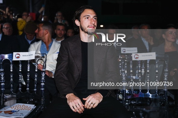 Matteo Darmian is attending the gala evening for the Amici dei Bambini tournament at Galleria Lampo in Milan, Italy, on February 7, 2024. 